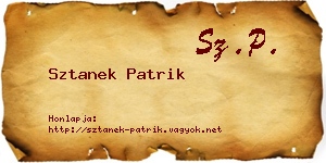 Sztanek Patrik névjegykártya